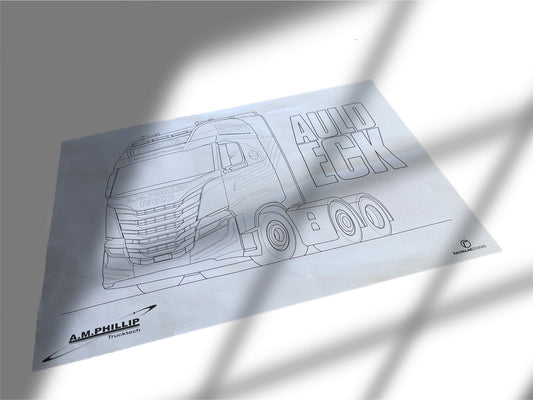 IVECO S-Way TurboStar / Auld Eck Tribute A3 colouring in Poster